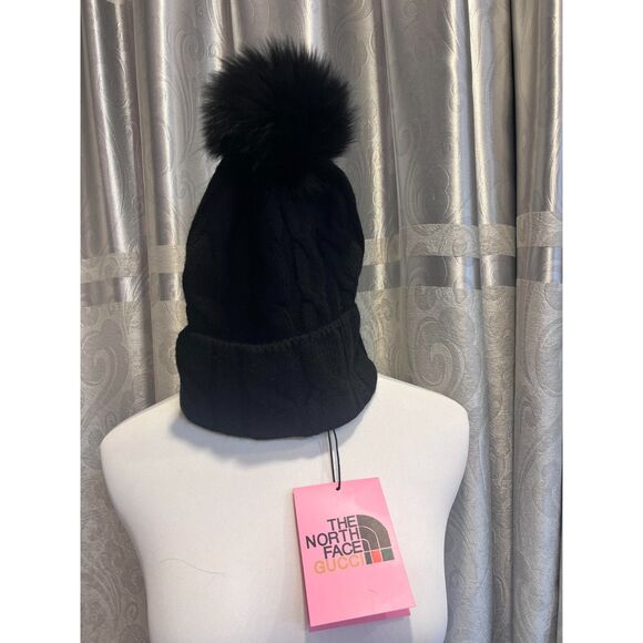 The North Face Gucci Knit Beanie Winter Hat With Tags - Black Hats